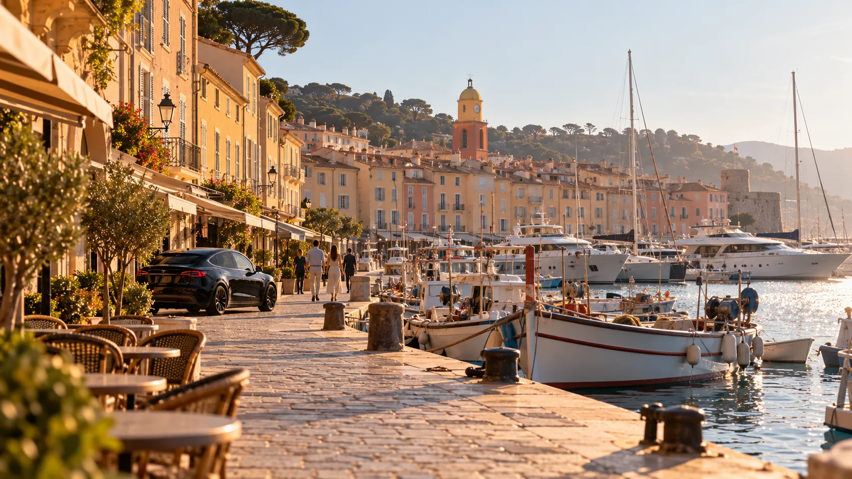 Vieux-port de Saint-Tropez le matin